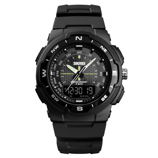 Elevate Your Wrist Game with Our Men's Electronic Double Display Rubber Watch!